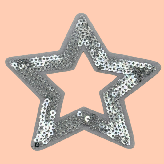 White Silver Sequin Opened Star