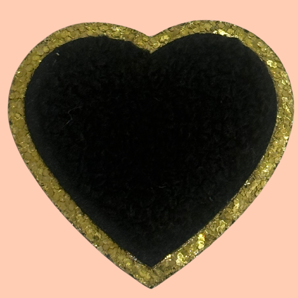 Black Heart Trimmed in Gold Chennile