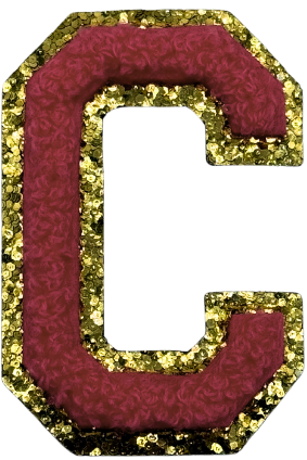 C Chenille Letter Iron On Patch Gold (Medium)
