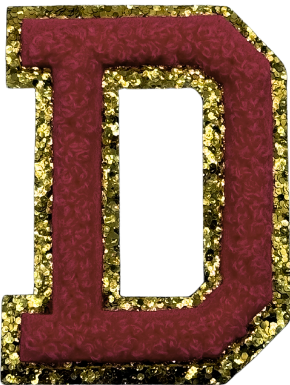 D Chenille Letter Iron On Patch Gold (Medium)