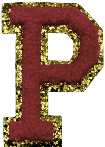 P Chenille Letter Iron On Patch Gold (Medium)