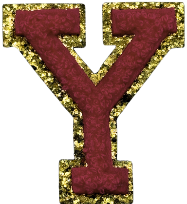 Y Chenille Letter Iron On Patch Gold (Medium)