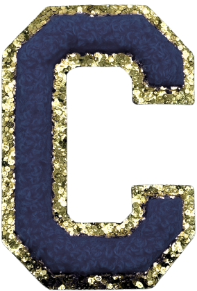 C Chenille Letter Iron On Patch Gold (Medium)