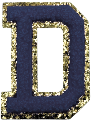 D Chenille Letter Iron On Patch Gold (Medium)