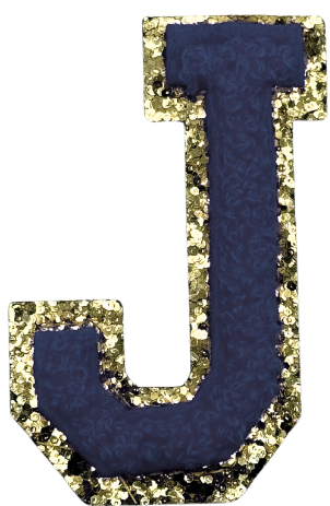 J Chenille Letter Iron On Patch Gold (Medium)