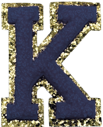 K Chenille Letter Iron On Patch Gold (Medium)