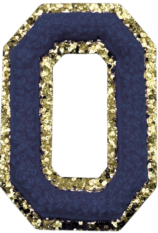 O Chenille Letter Iron On Patch Gold (Medium)