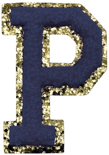 P Chenille Letter Iron On Patch Gold (Medium)
