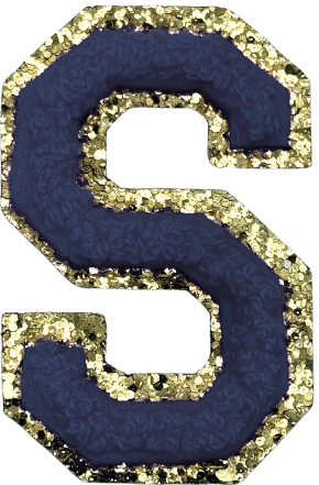 S Chenille Letter Iron On Patch Gold (Medium)
