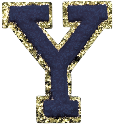 Y Chenille Letter Iron On Patch Gold (Medium)