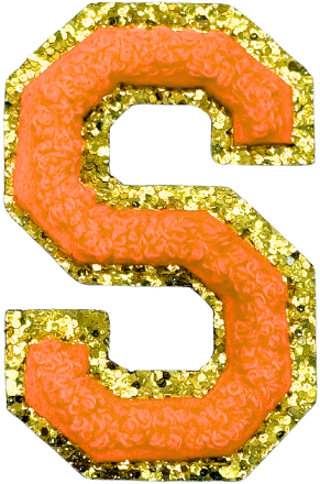 S Chenille Letter Iron On Patch Gold (Medium)