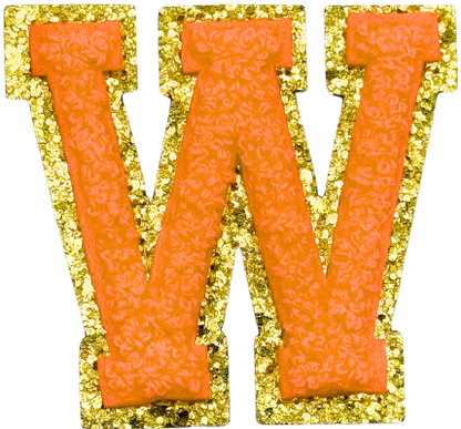 W Chenille Letter Iron On Patch Gold (Medium)