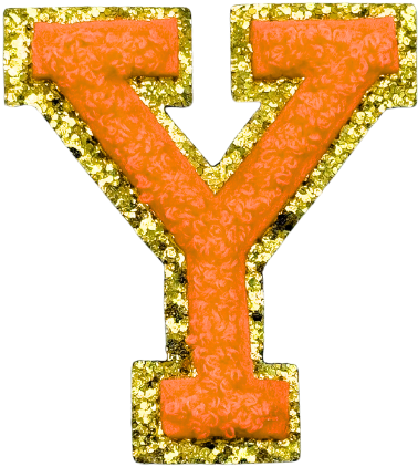 Y Chenille Letter Iron On Patch Gold (Medium)