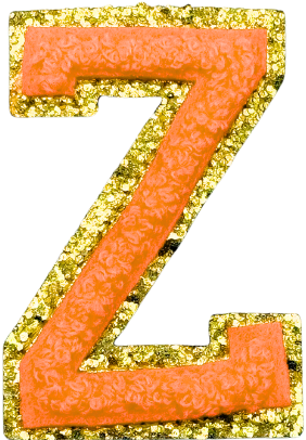 Z Chenille Letter Iron On Patch Gold (Medium)