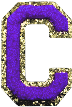 C Chenille Letter Iron On Patch Gold (Medium)