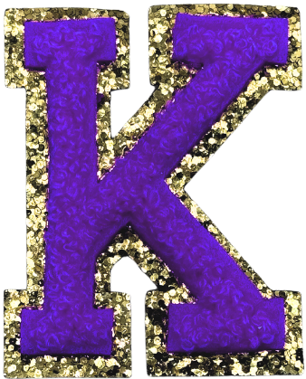 K Chenille Letter Iron On Patch Gold (Medium)