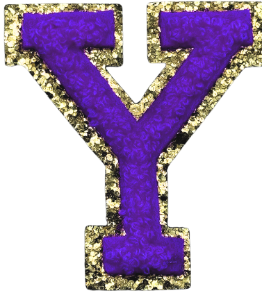 Y Chenille Letter Iron On Patch Gold (Medium)