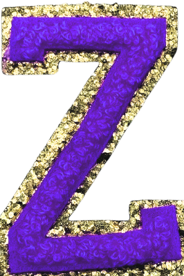 Z Chenille Letter Iron On Patch Gold (Medium)