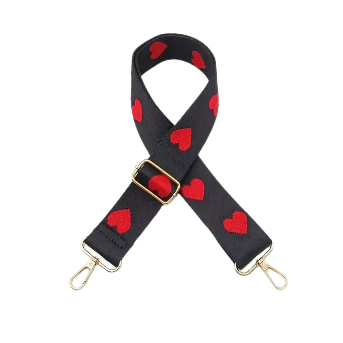 Black and Red Heart Strap