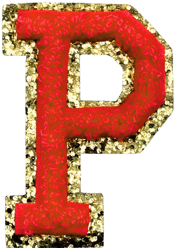 P Chenille Letter Iron On Patch Gold (Medium)