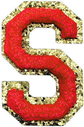 S Chenille Letter Iron On Patch Gold (Medium)