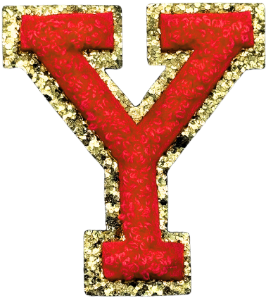 Y Chenille Letter Iron On Patch Gold (Medium)