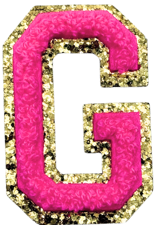 G Chenille Letter Iron On Patch Gold (Medium)