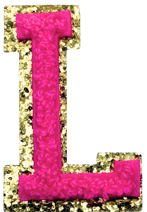 L Chenille Letter Iron On Patch Gold (Medium)