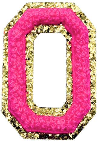 O Chenille Letter Iron On Patch Gold (Medium)