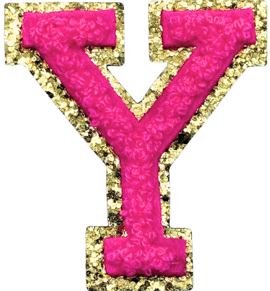 Y Chenille Letter Iron On Patch Gold (Medium)