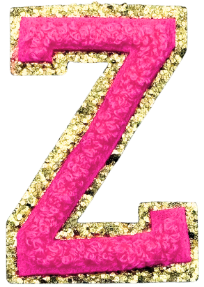 Z Chenille Letter Iron On Patch Gold (Medium)