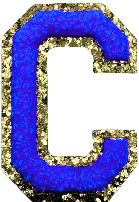 C Chenille Letter Iron On Patch Gold (Medium)