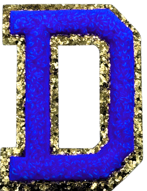 D Chenille Letter Iron On Patch Gold (Medium)