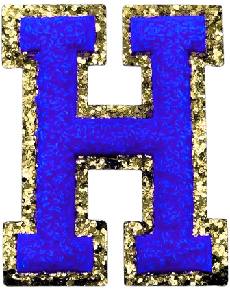 H Chenille Letter Iron On Patch Gold (Medium)