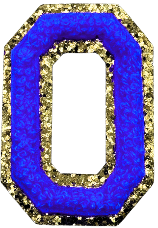 O Chenille Letter Iron On Patch Gold (Medium)