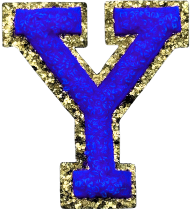 Y Chenille Letter Iron On Patch Gold (Medium)