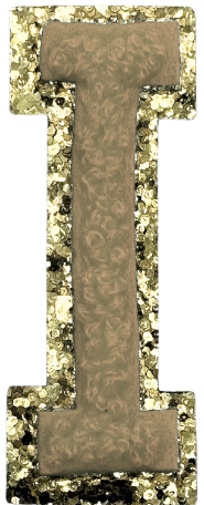 I Chenille Letter Iron On Patch Gold (Medium)