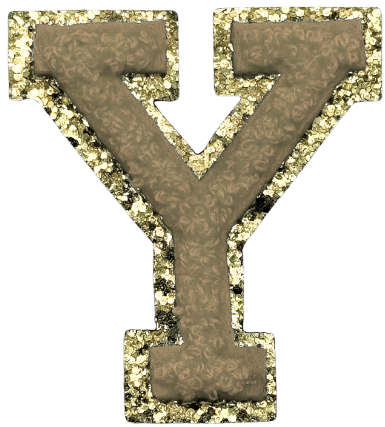Y Chenille Letter Iron On Patch Gold (Medium)