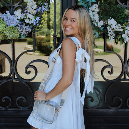 Silver Clear Game Day Bag - Gold Hardware