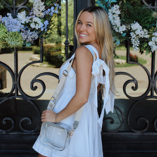 Silver Clear Game Day Bag - Gold Hardware