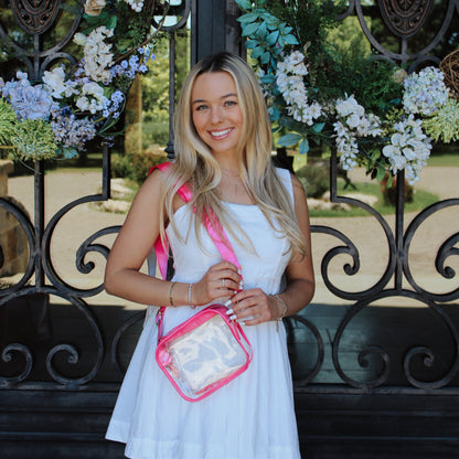Pink (Hot) Clear Game Day Bag