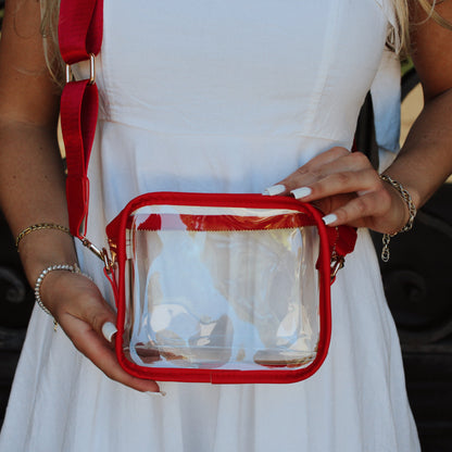 Red (Flat) Clear Game Day Bag