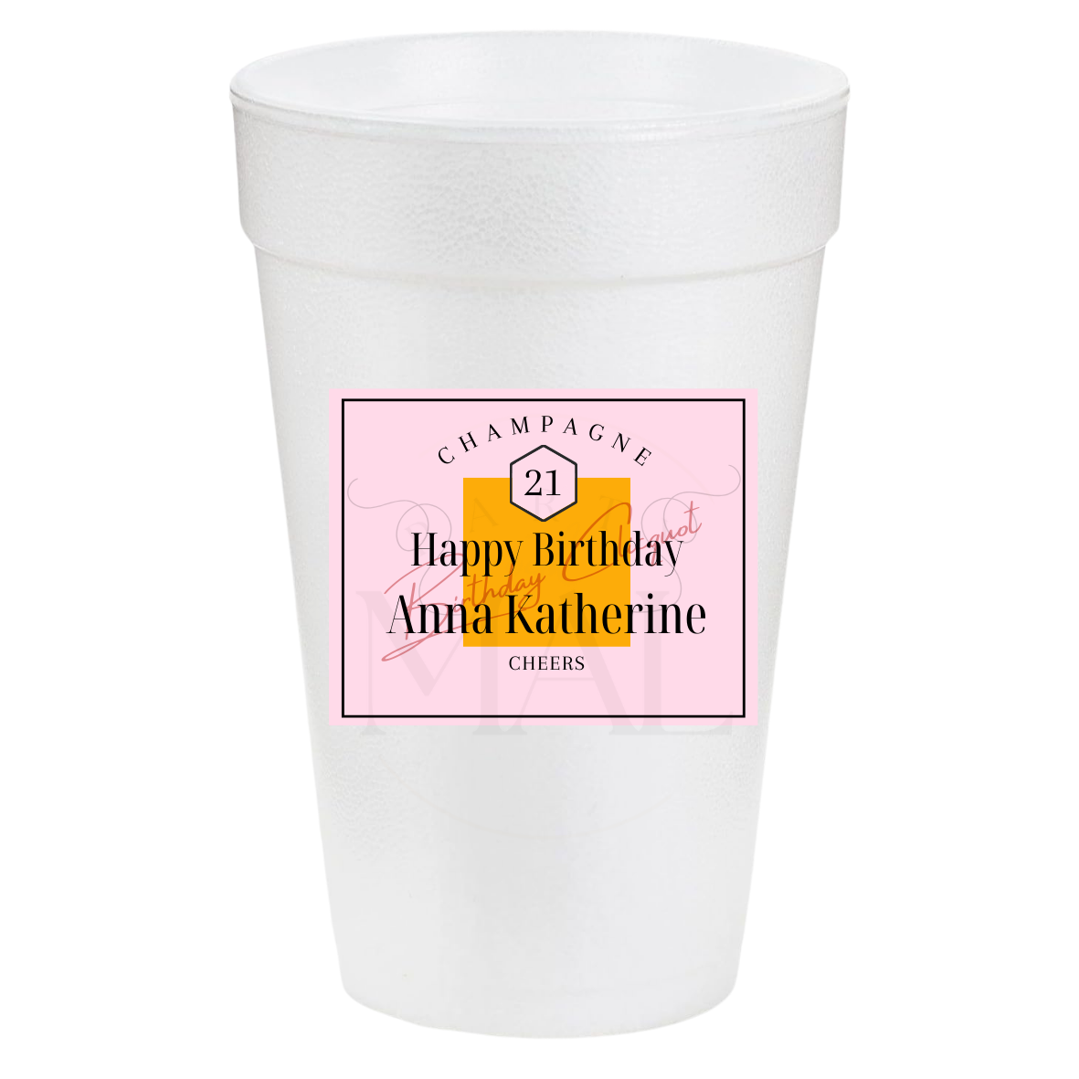 21st Veuve Label 20oz Cups