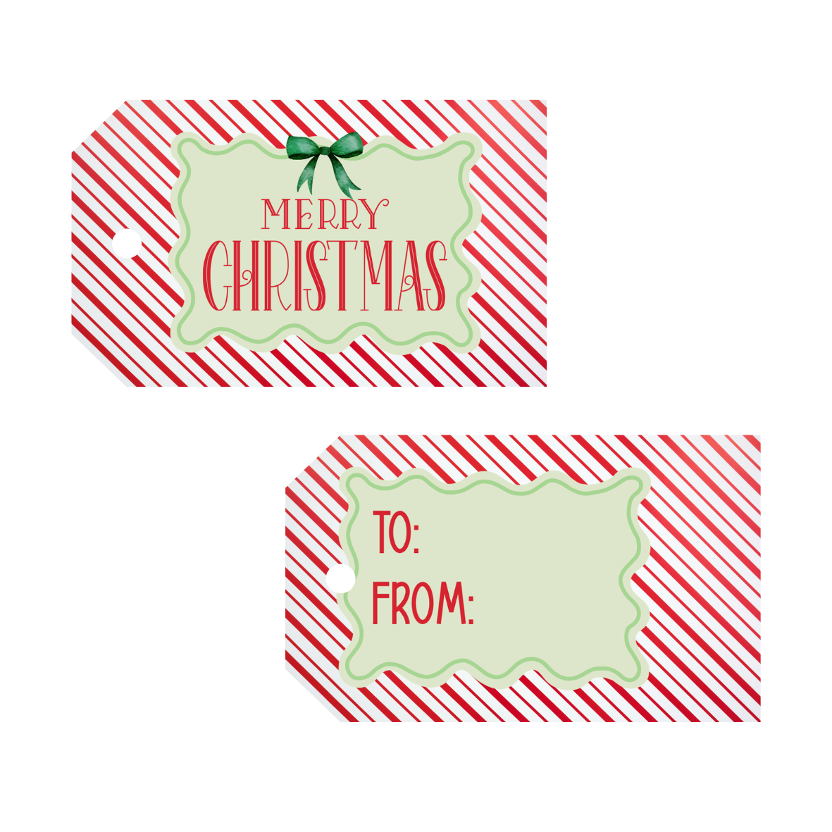 Candy Cane Gift Tags
