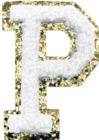 P Chenille Letter Iron On Patch Gold (Medium)