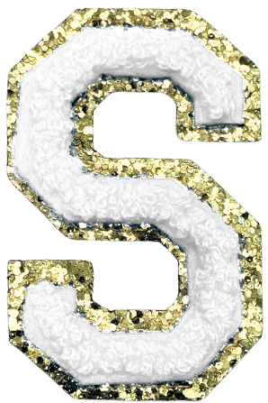 S Chenille Letter Iron On Patch Gold (Medium)