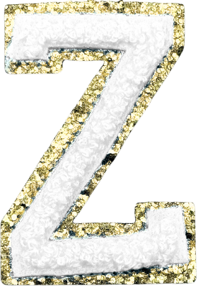 Z Chenille Letter Iron On Patch Gold (Medium)
