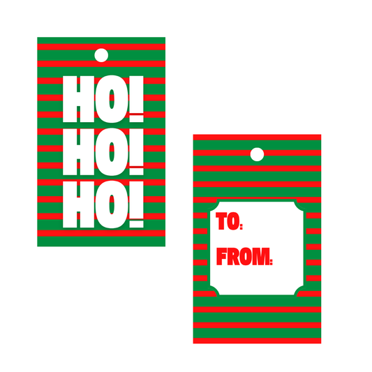 Ho Ho Ho Stripes Gift Tag