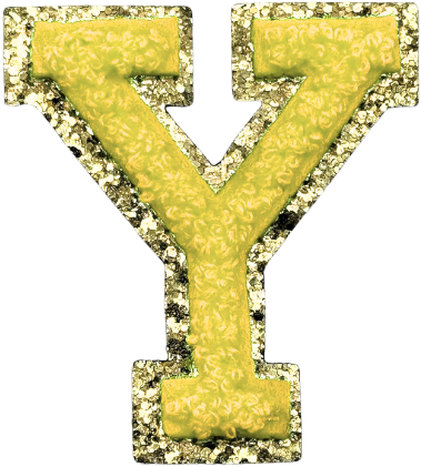 Y Chenille Letter Iron On Patch Gold (Medium)